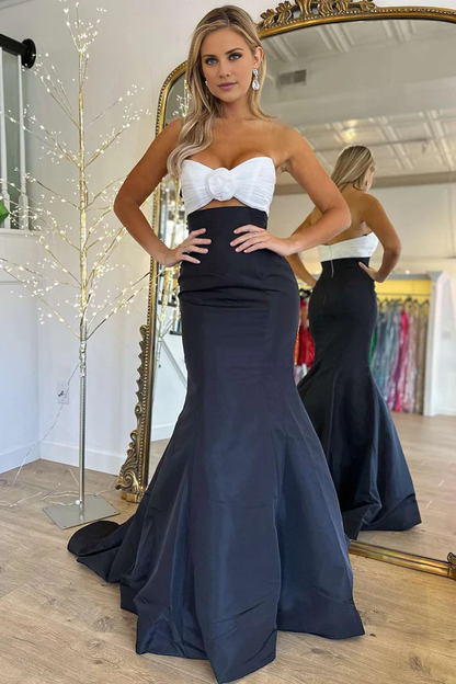 omberprom Strapless Evening Dress and Black Ruched Mermaid Prom Dress