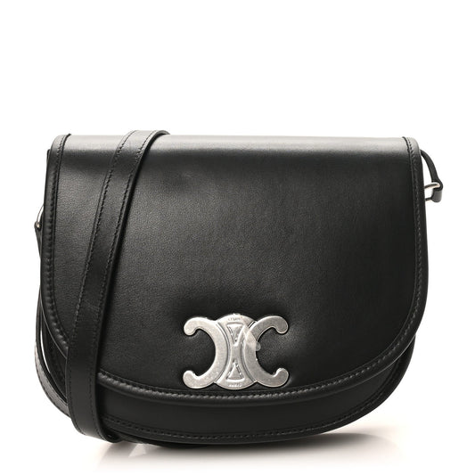 Supple Calfskin Triomphe Medium Besace Black