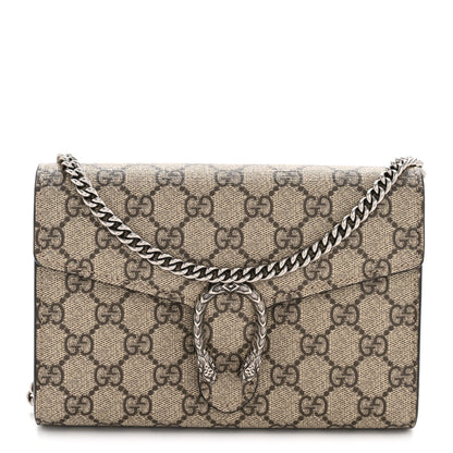 GG Supreme Monogram Mini Dionysus Chain Wallet Beige Taupe