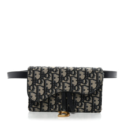 Oblique Saddle Belt Bag Blue