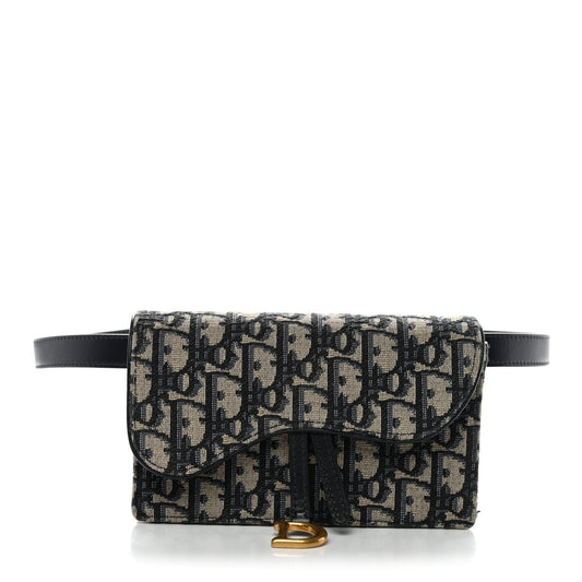 Oblique Saddle Belt Bag Blue