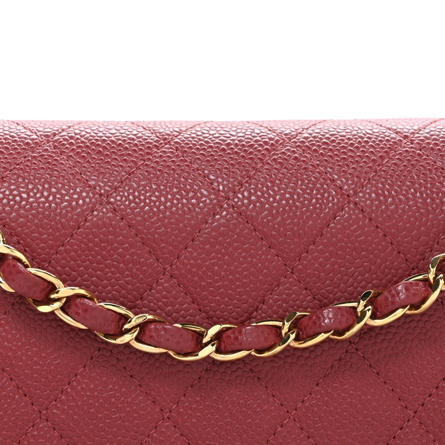 Caviar Quilted Medium Double Flap Dark Pink