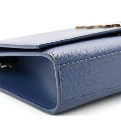 Grain De Poudre Medium Classic Monogram Kate Satchel Blue Charron