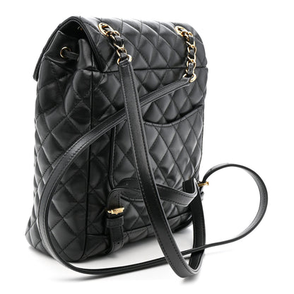 Calfskin Quilted Small Urban Spirit Backpack Black