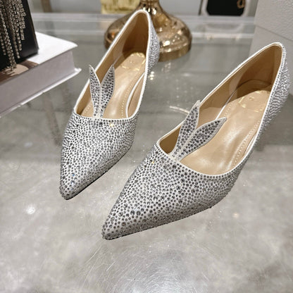 CD 26 Pump Light Gray Full Diamond Sheepskin 592199