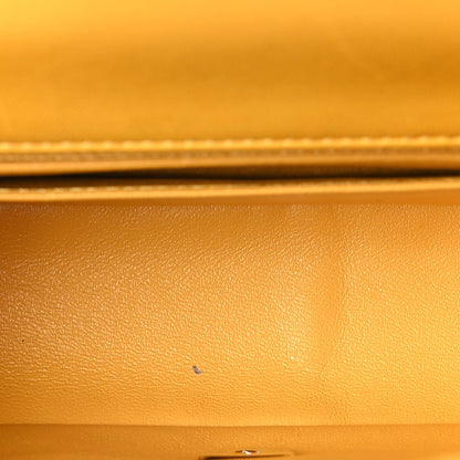 Lambskin Quilted Mini Rectangular Flap Yellow