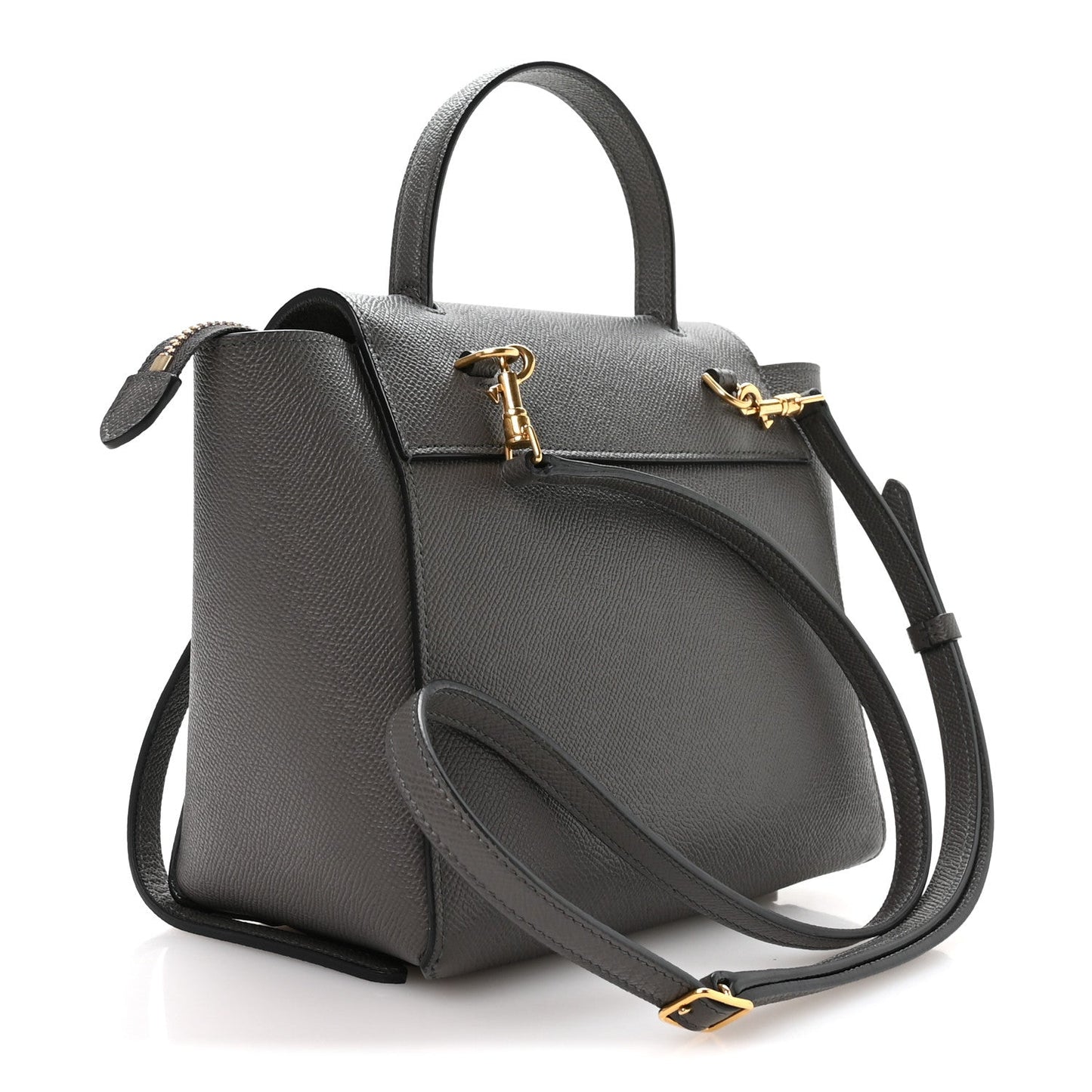Grained Calfskin Nano Belt Bag Grey