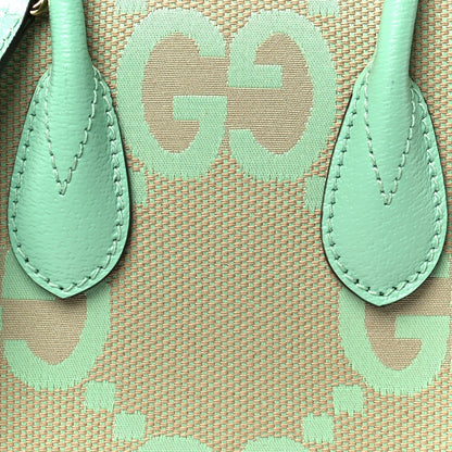 Monogram Jumbo GG Textured Dollar Calfskin Mini Tote Bag Pepperlight Mint