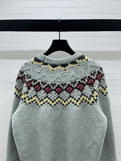 Chanel 2025 Sweater Gray Mix Colors Wool Nylon 319617