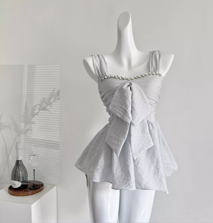 2025 new summer style chiffon shirt sexy top with diamond blouse R2054