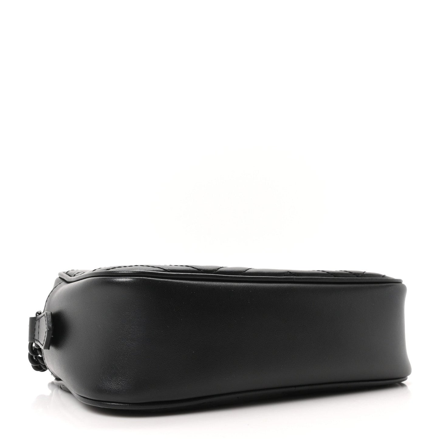 Calfskin Matelasse Monochrome Small GG Marmont Chain Shoulder Bag Black