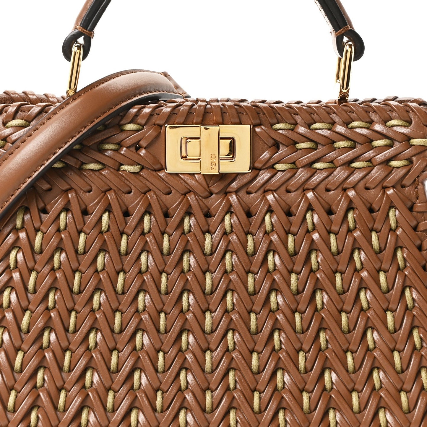 Vitello King Shiny Nappa Intreccio Petite Peekaboo I SEE U Satchel Gianduia
