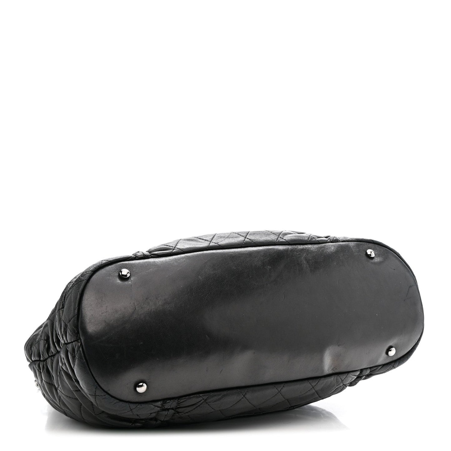 Lambskin Quilted Sharpei Frame Tote Black