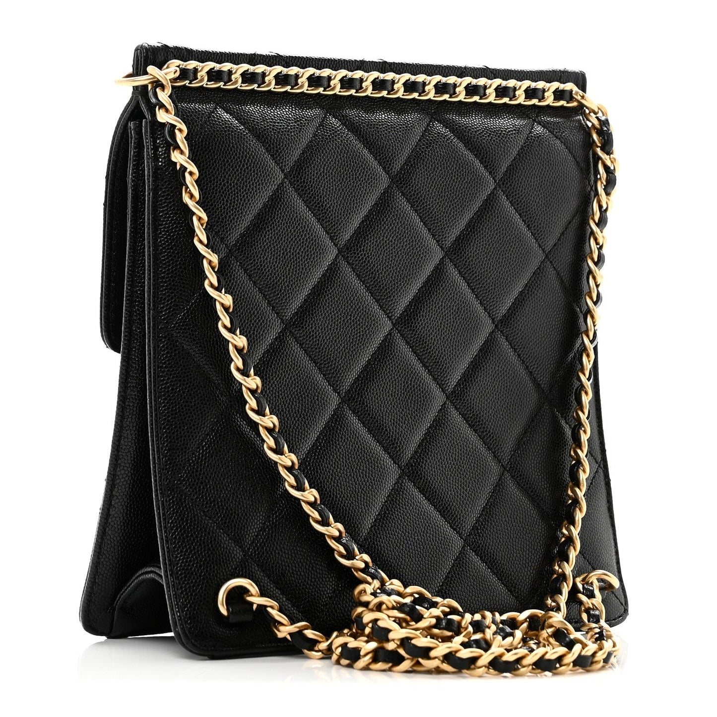 Caviar Quilted Multi Chain Backpack Black