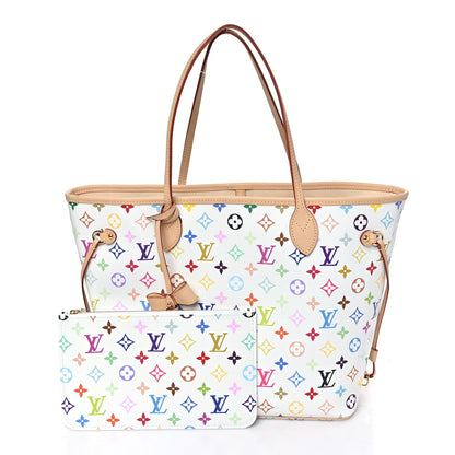 LV X TM Monogram Multicolor Neverfull MM White