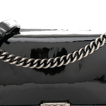 Patent Medium Boy Reverso Flap Black