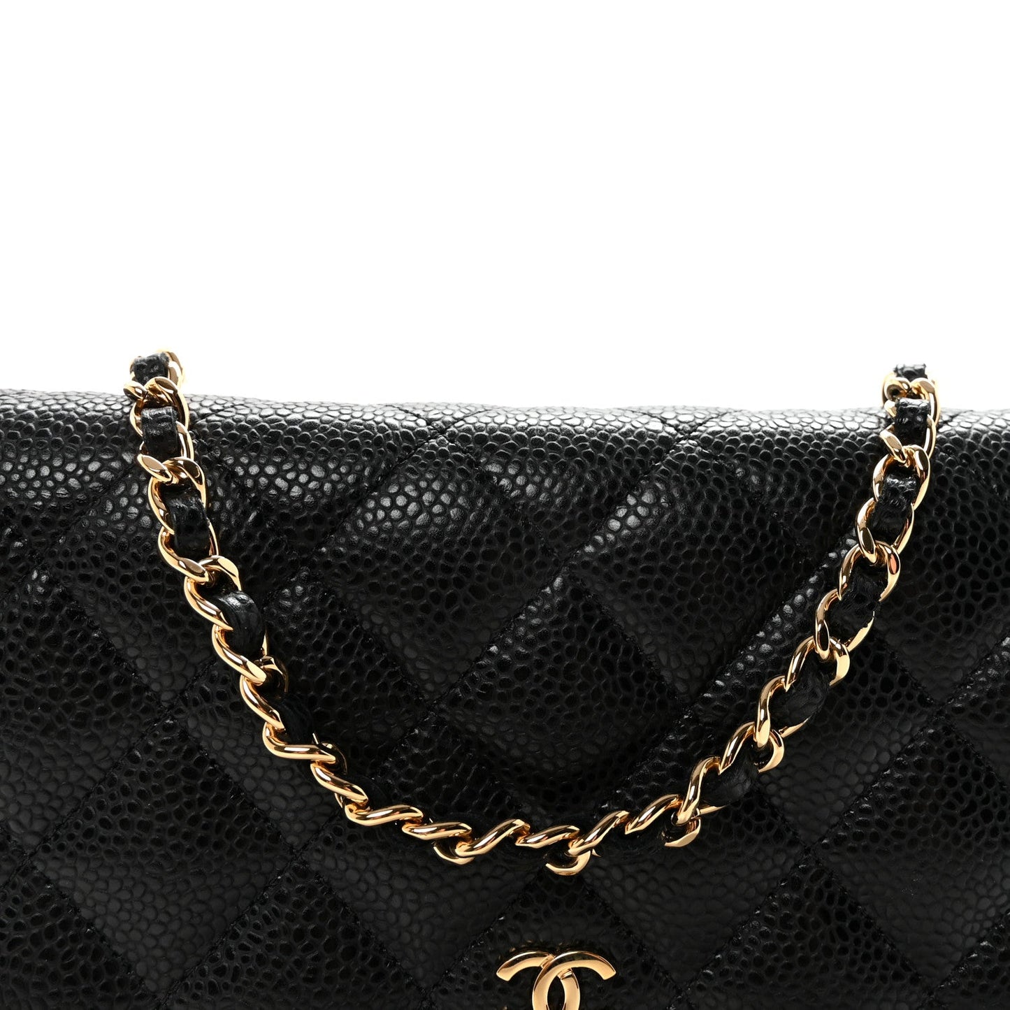 Caviar Quilted Wallet On Chain WOC Black