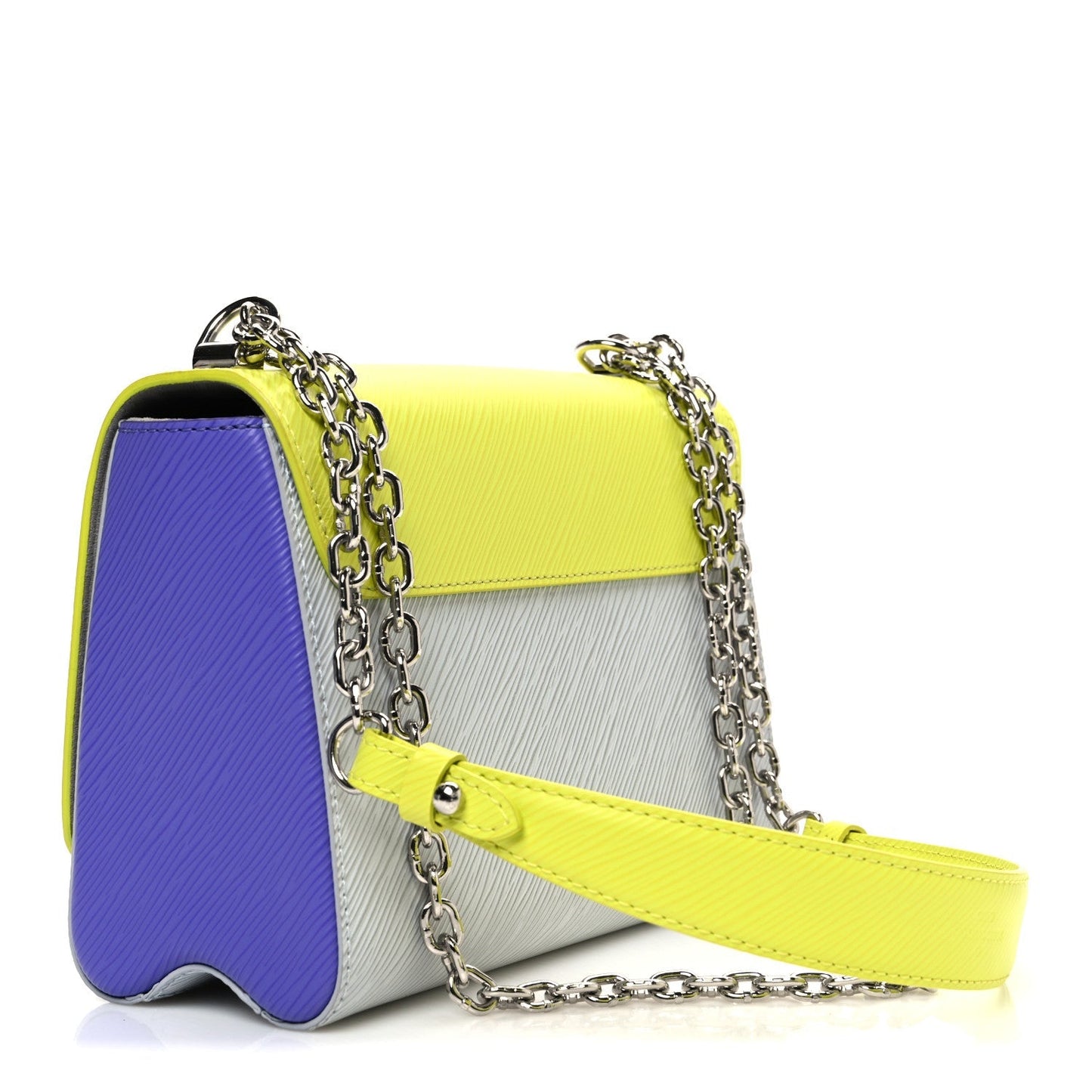 Epi Gradient Twist Shoulder Bag MM Purple Yellow Grey