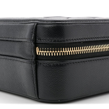 Caviar Quilted CC North South Filigree Vanity Case Black