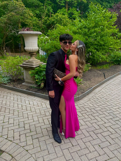 Elegant Sexy Sheath Prom Dress With Slit,Formal Gown cc1031