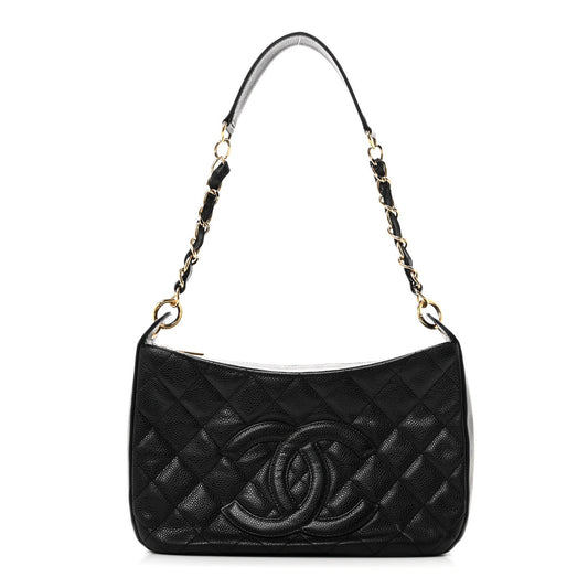 Caviar Quilted Timeless CC Shoulder Bag Black