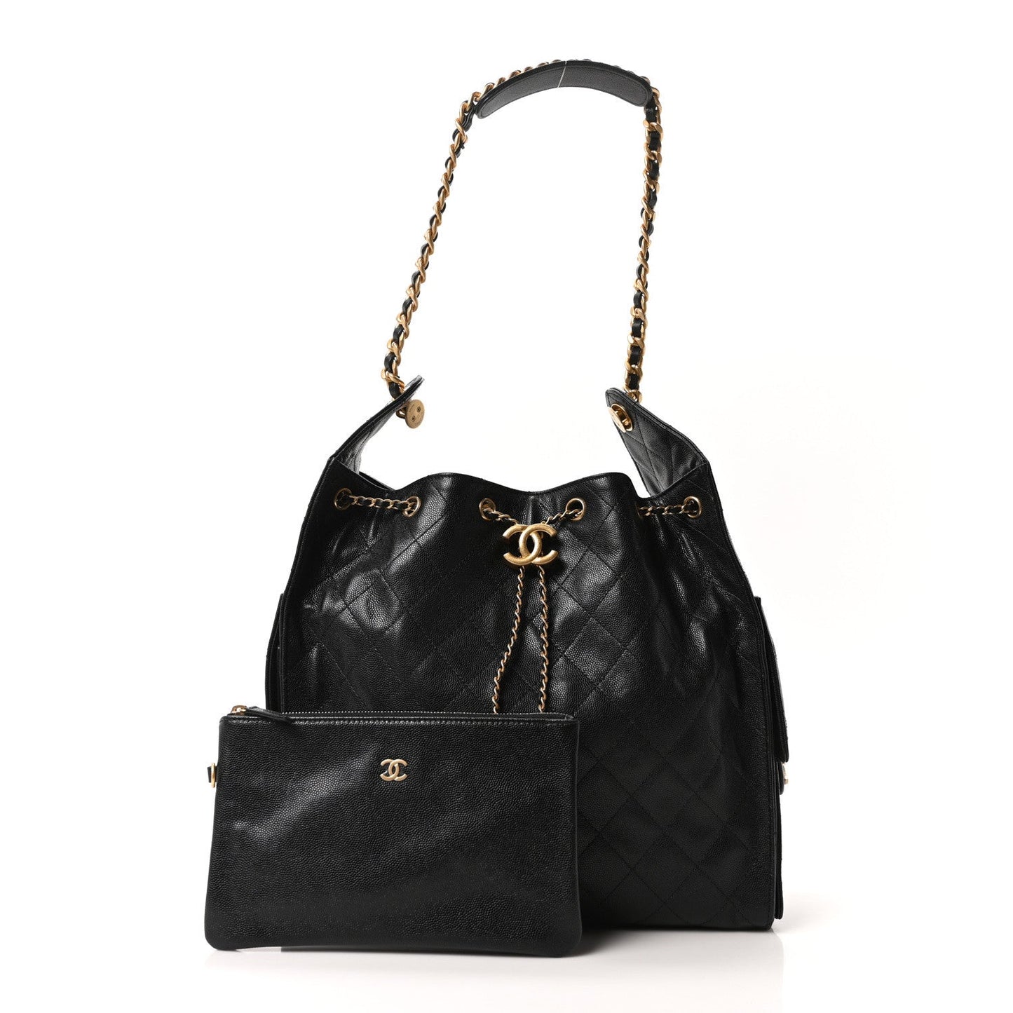 Caviar Quilted Medium Chanel 25 Handbag Black