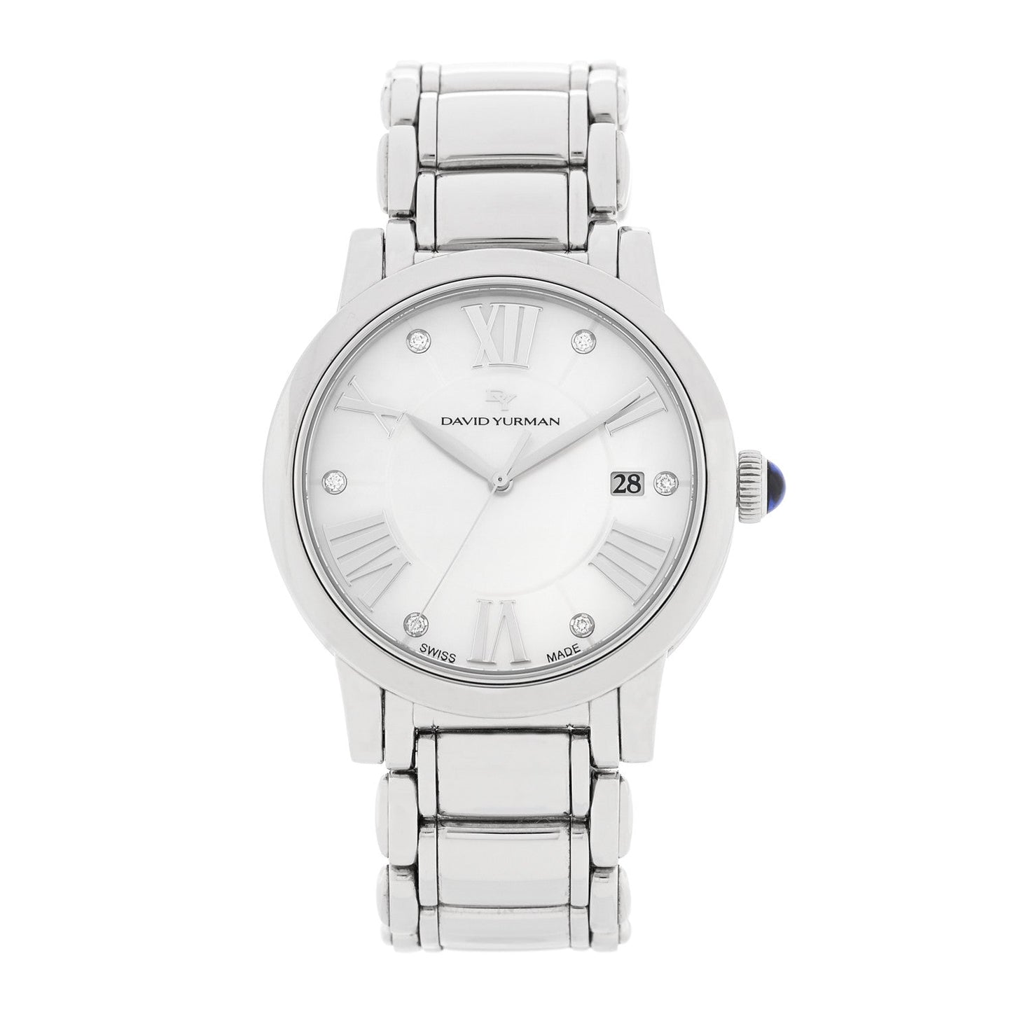 Stainless Steel Diamond Mother of Pearl 38mm Classic Quartz Watch