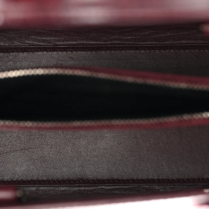 Calfskin Crocodile Embossed Baby Sac De Jour Bordeaux