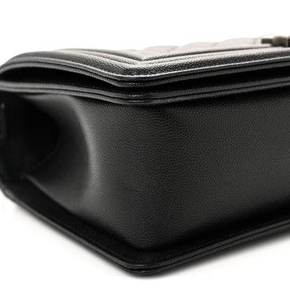 Caviar Quilted Medium Boy Flap Black