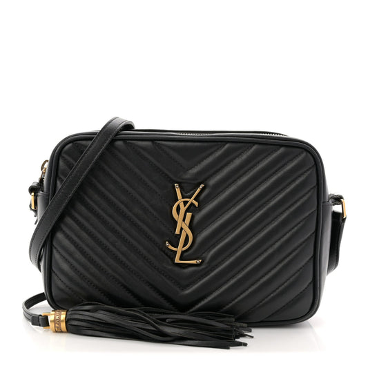 Calfskin Matelasse Monogram Lou Camera Bag Black