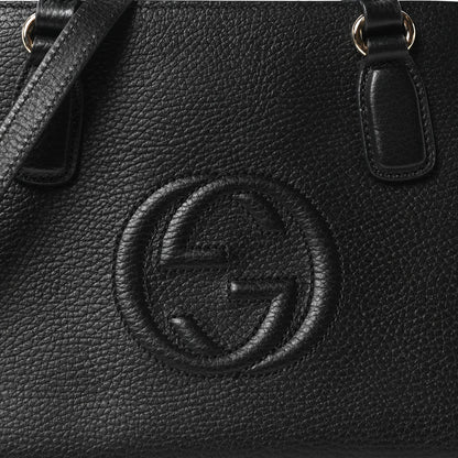 Dollar Calfskin Medium Soho Top Handle Satchel Black