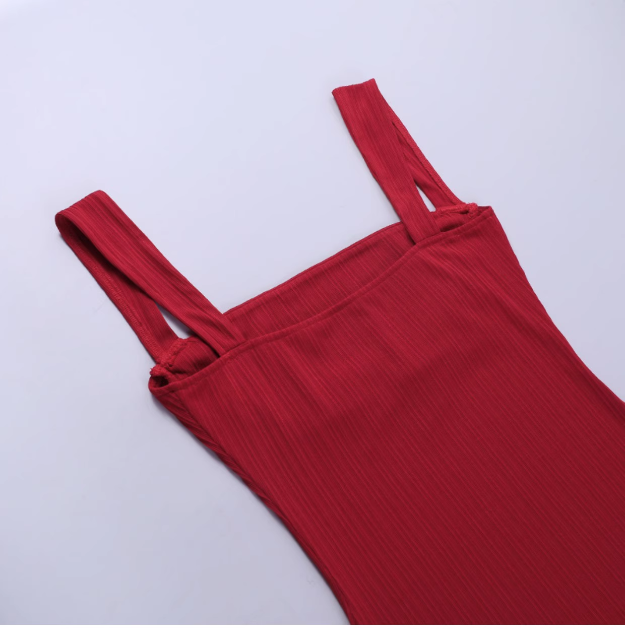 Women New Simple Fashion Solid Color Slim-fit Spaghetti Strap Dress TP2886