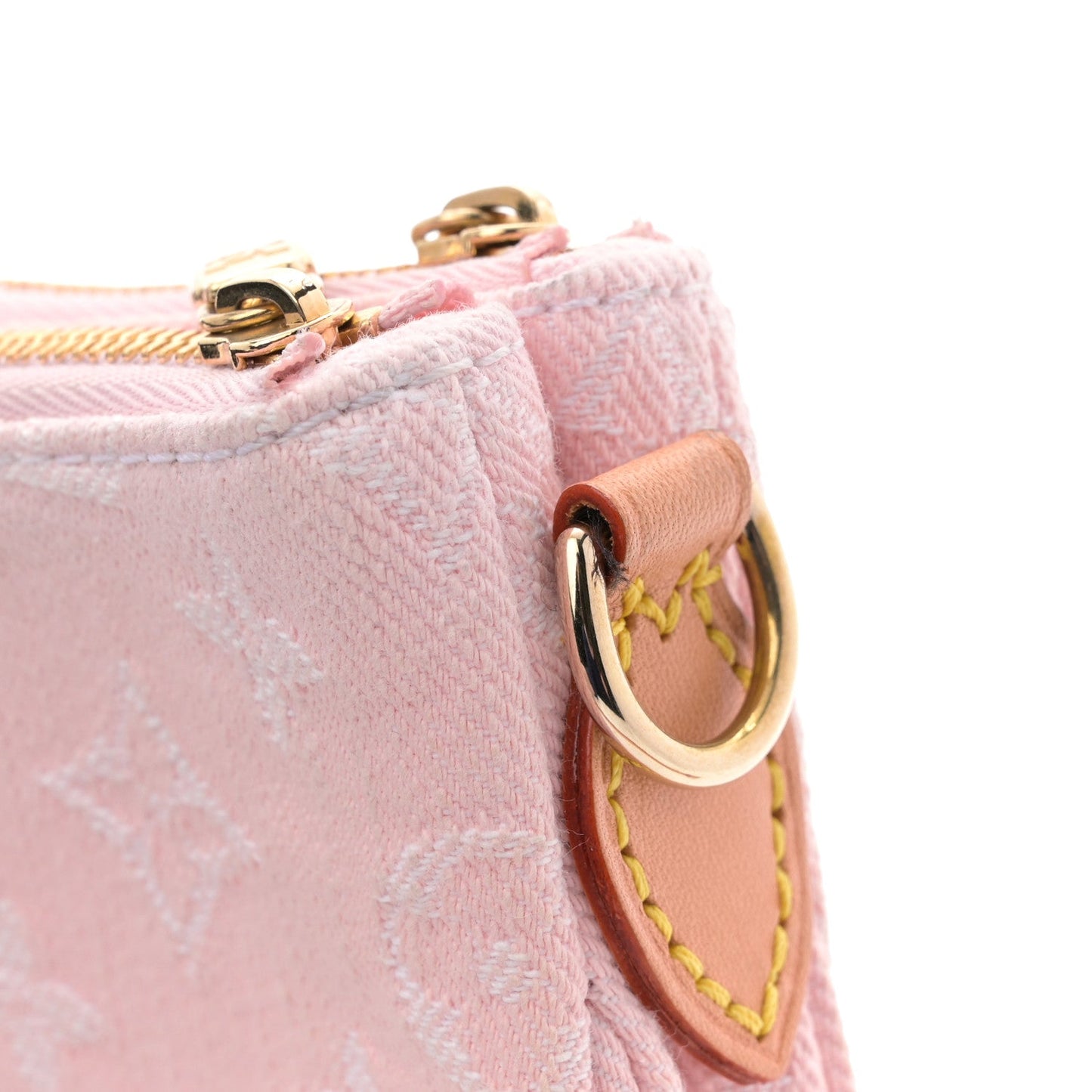 Monogram Denim Liv Pochette Washed Pink