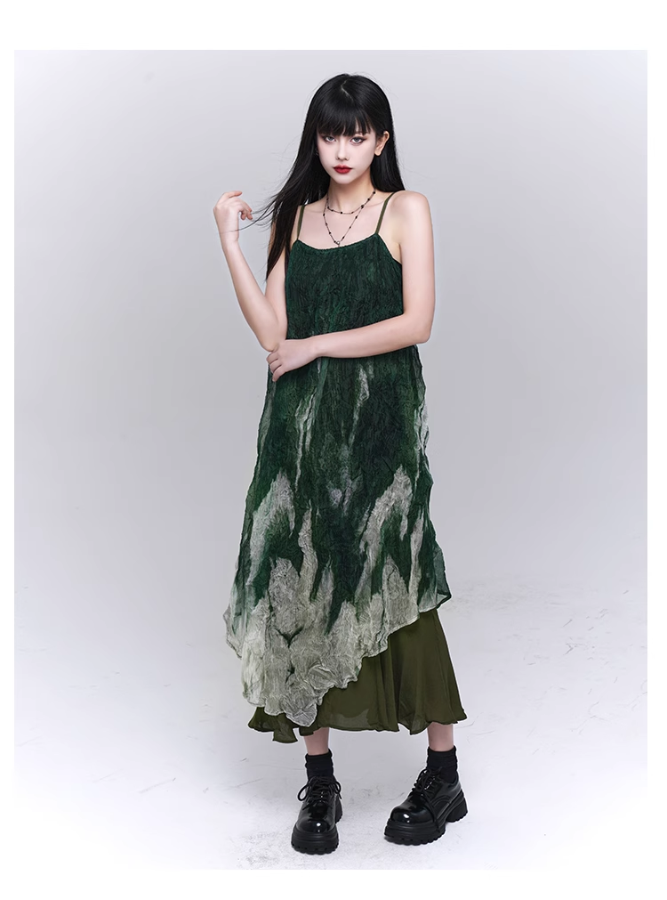 Chic Retro Goth Black Velvet Shawl Spaghetti Strap Dress TP2914