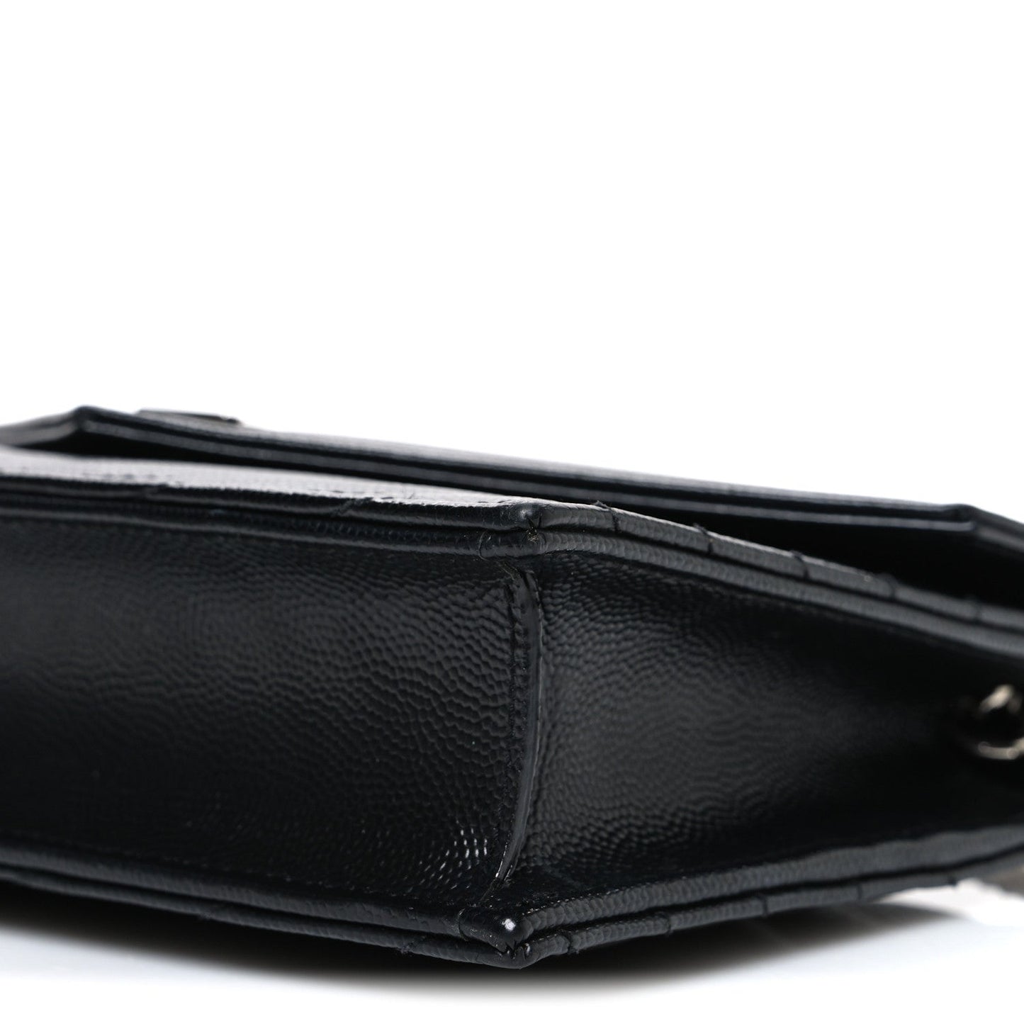 Grain De Poudre Matelasse Chevron Monogram Chain Wallet Black