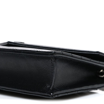 Grain De Poudre Matelasse Chevron Monogram Chain Wallet Black