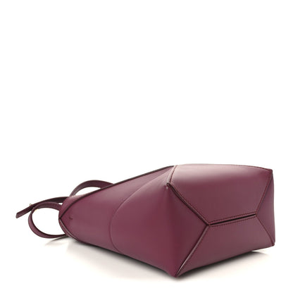 Shiny Calfskin Mini Puzzle Fold Tote Dark Burgundy