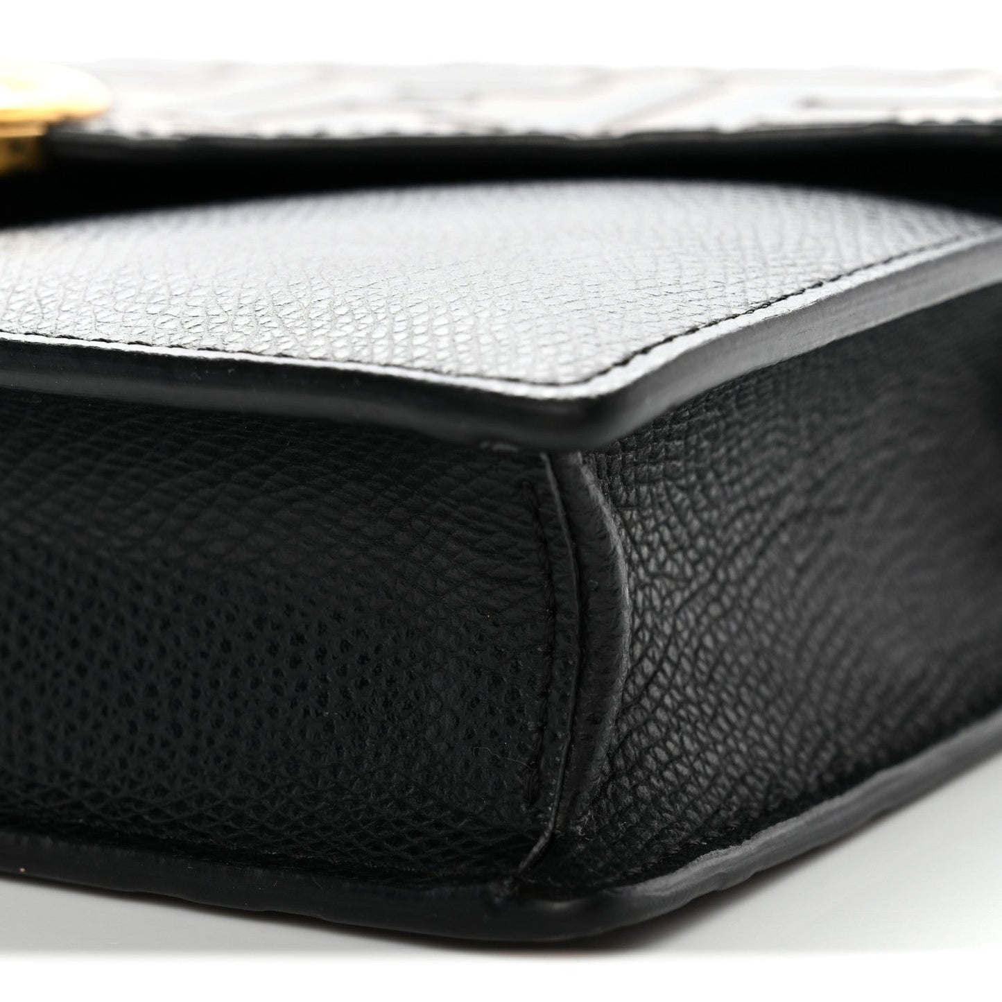 Vitello Cruise F is Fendi Bi-Color FF 1974 Embossed Medium Envelope Wallet On Chain Black Maya