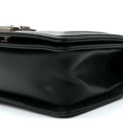 Caviar Quilted Small Boy Flap Black