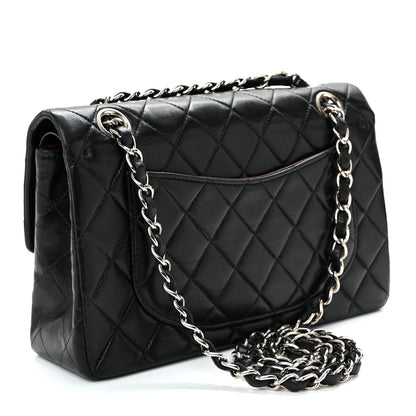 Lambskin Quilted Small Double Flap Black