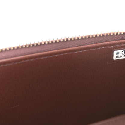 Lambskin Quilted Small Top Handle Vanity Case With Chain Dark Brown