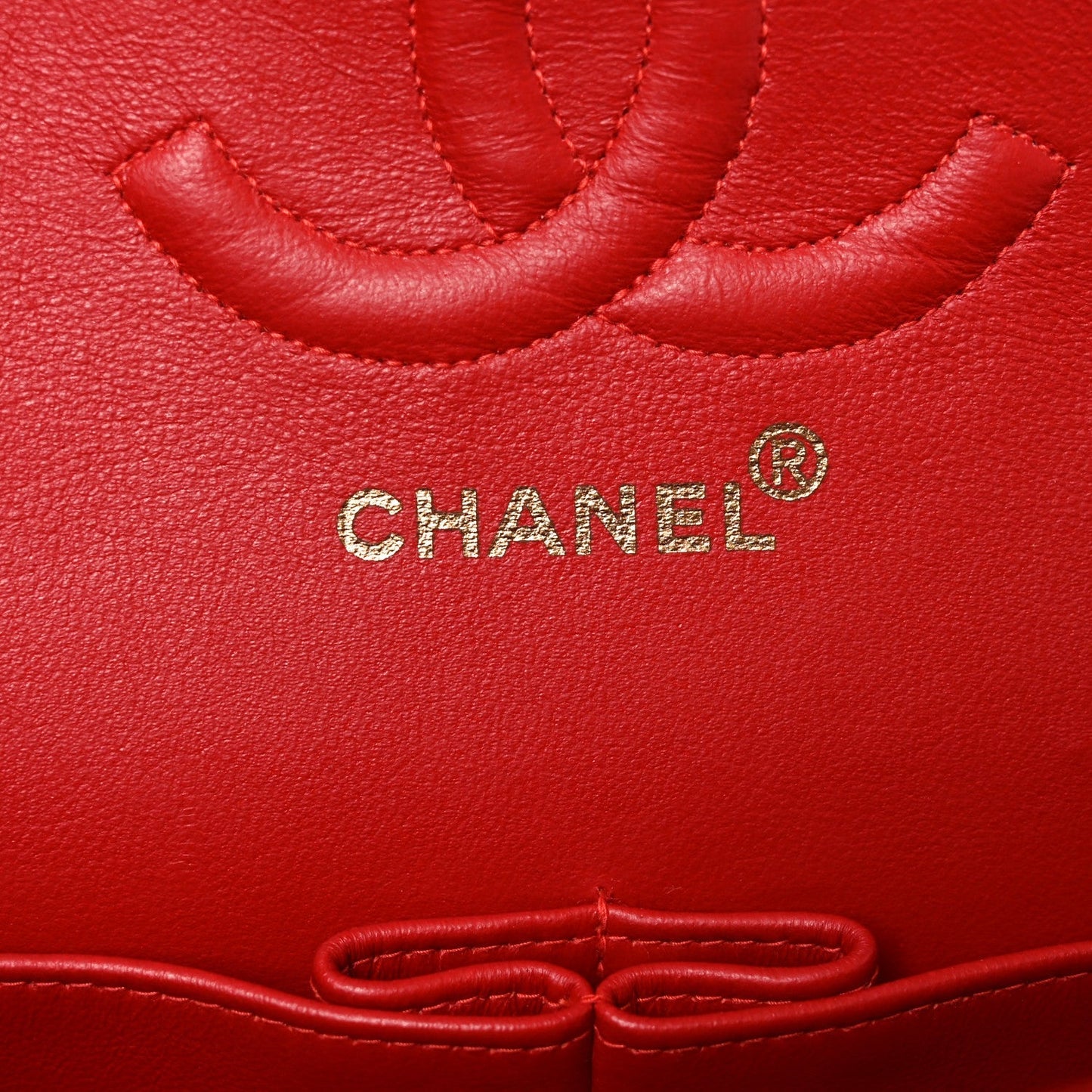 Lambskin Quilted Medium Double Flap Red