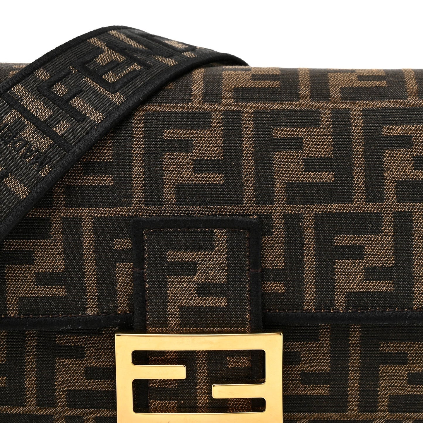 Fabric Jacquard FF 1974 Medium Baguette Tobacco Moro Black