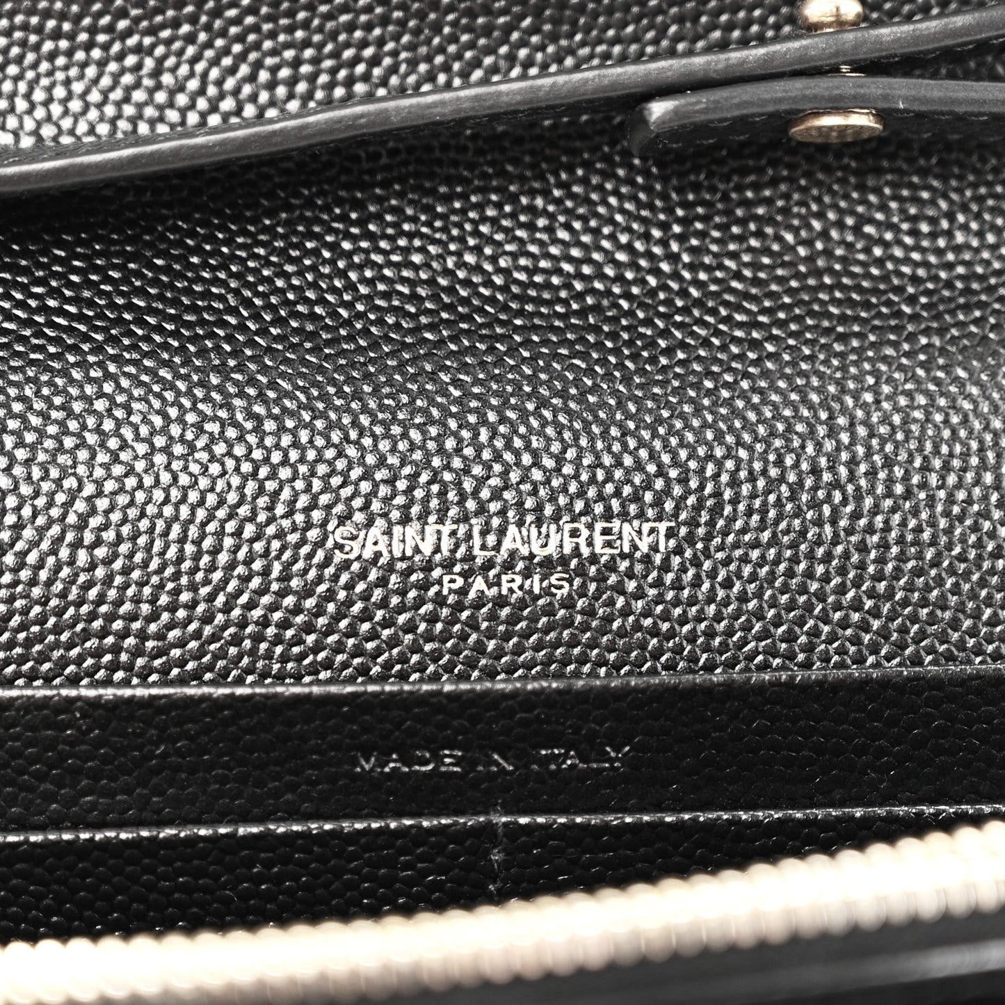 Grain De Poudre Matelasse Chevron Monogram Chain Wallet Black