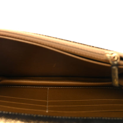 Iridescent Calfskin Quilted Tartan Button Wallet on Chain WOC Gold