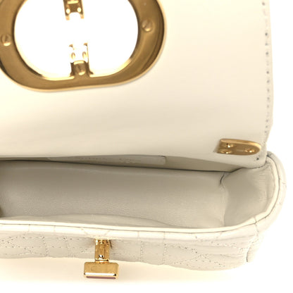 Calfskin Heart Cannage Dioramour Micro Bag Latte
