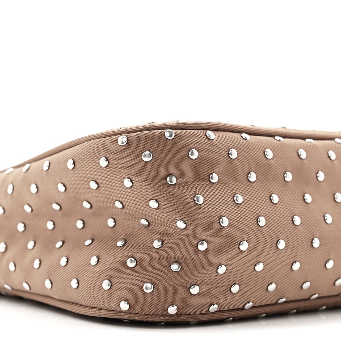Tessuto Nylon Studded Mini Re-Edition Bag Brandy