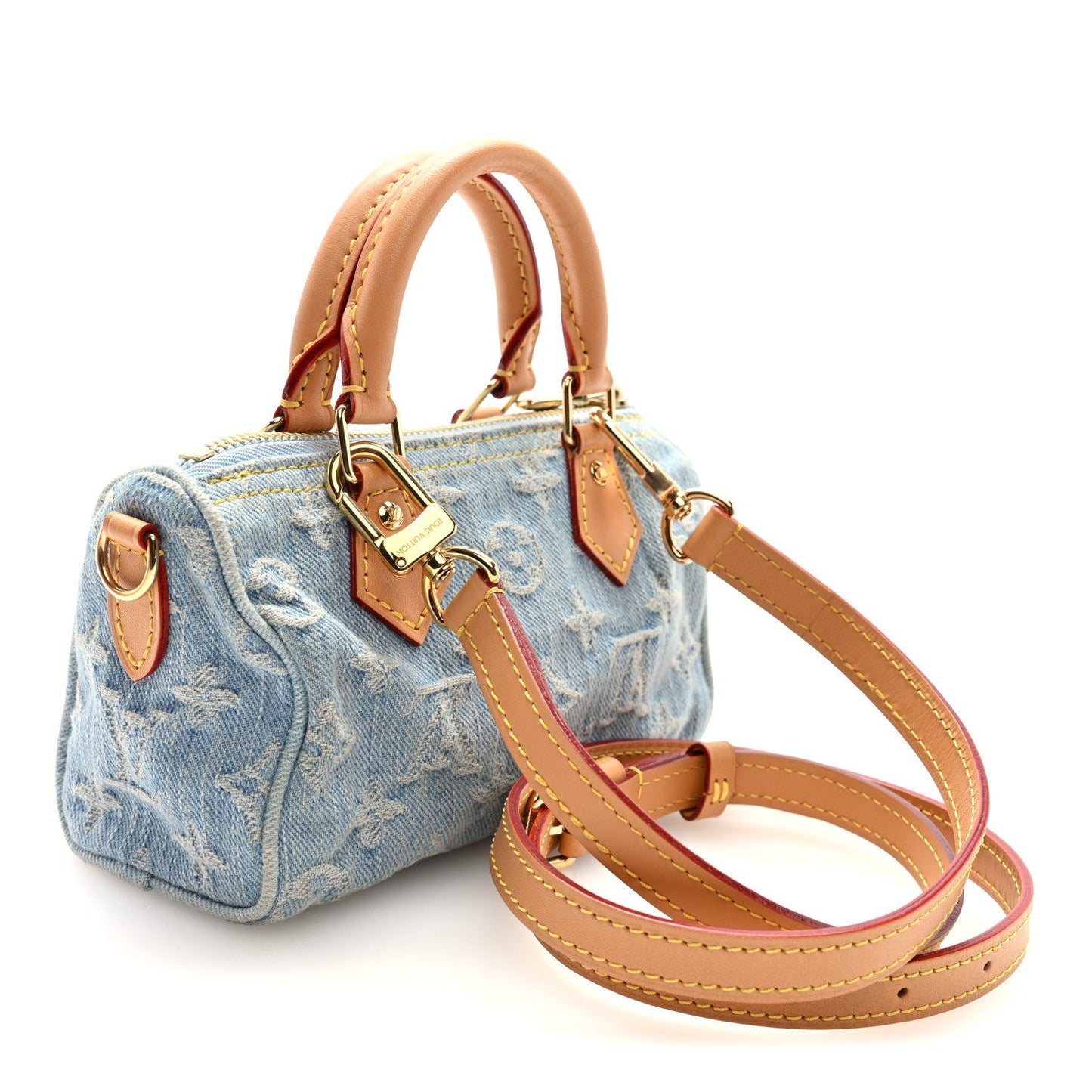 Monogram Denim Nano Speedy Sky Blue
