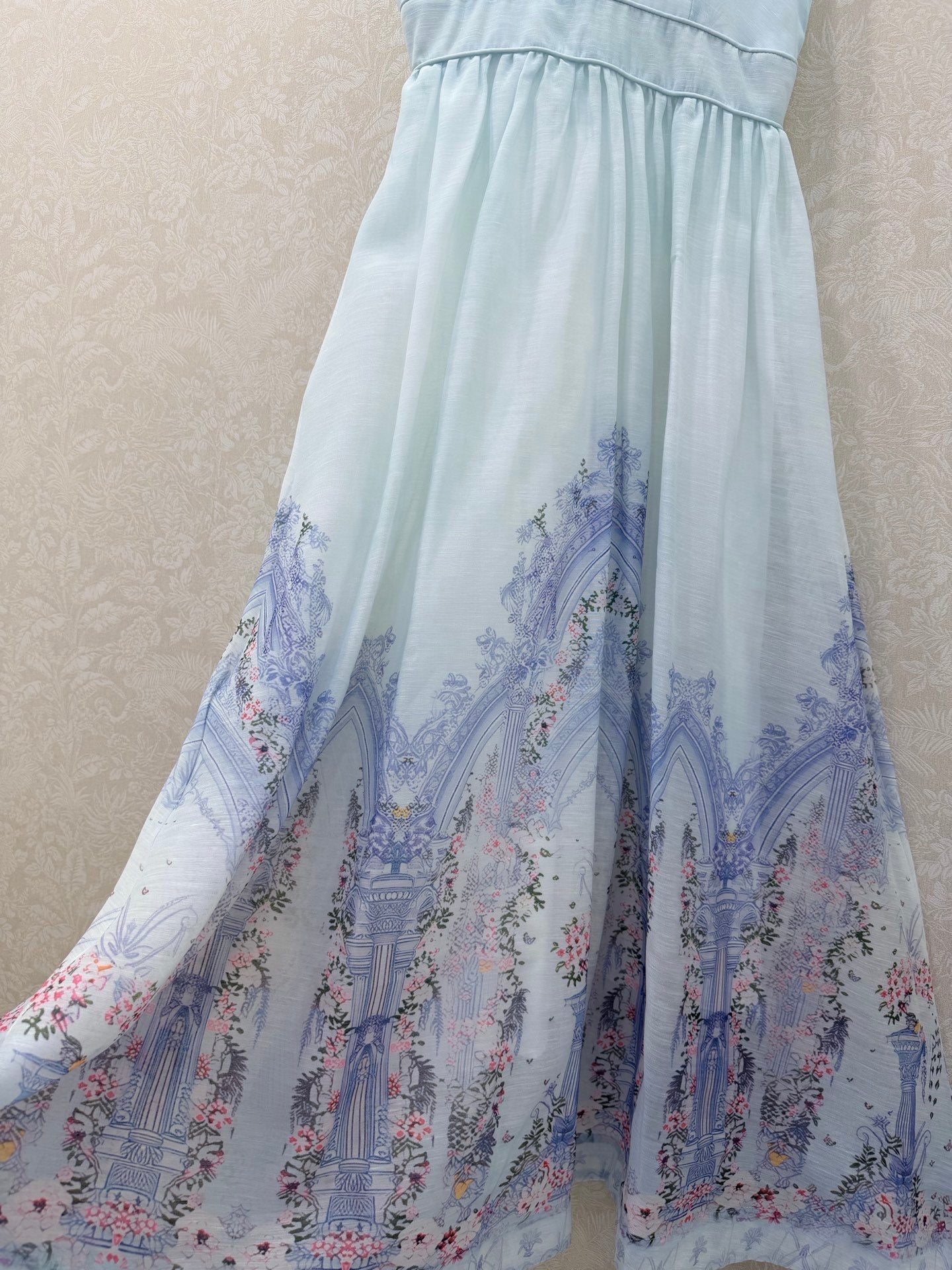 Zimmermann Triomphe Melody Maxi Dress Light Blue Cotton 342117
