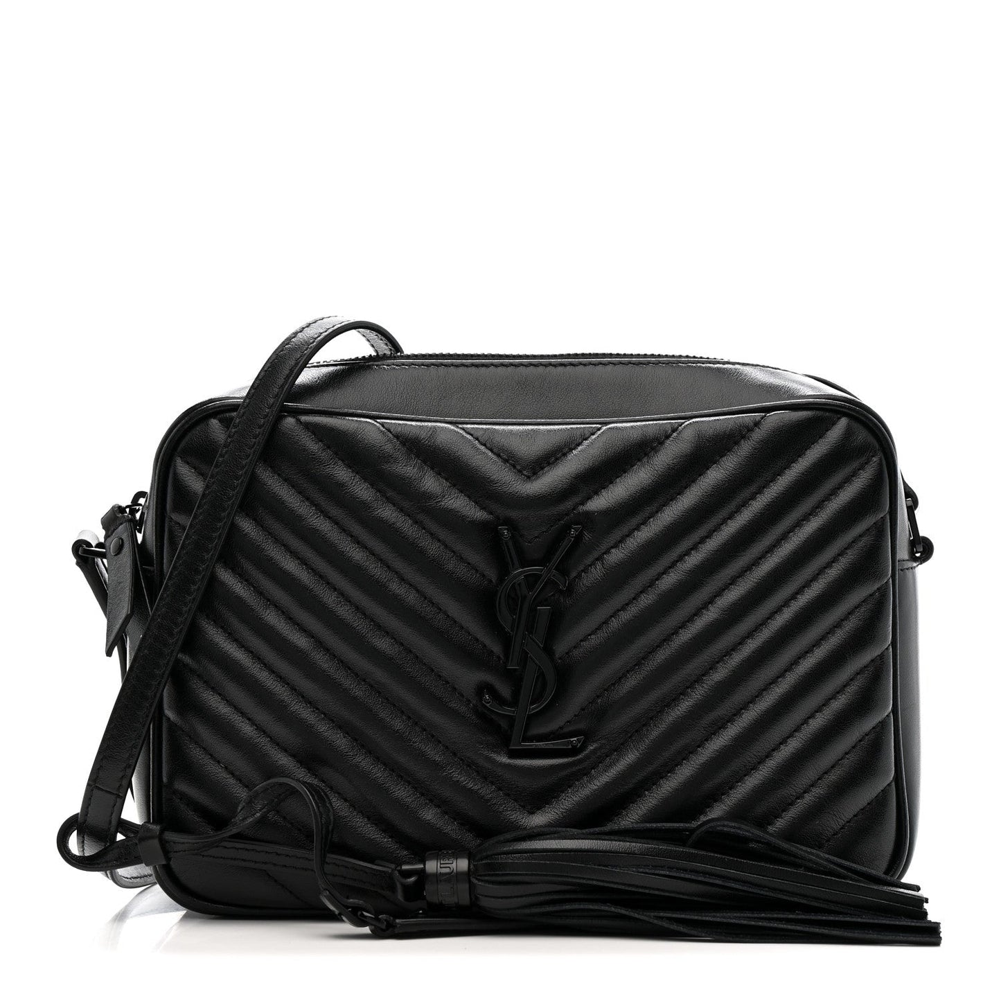 Calfskin Matelasse Monogram Monochrome Lou Camera Bag Black